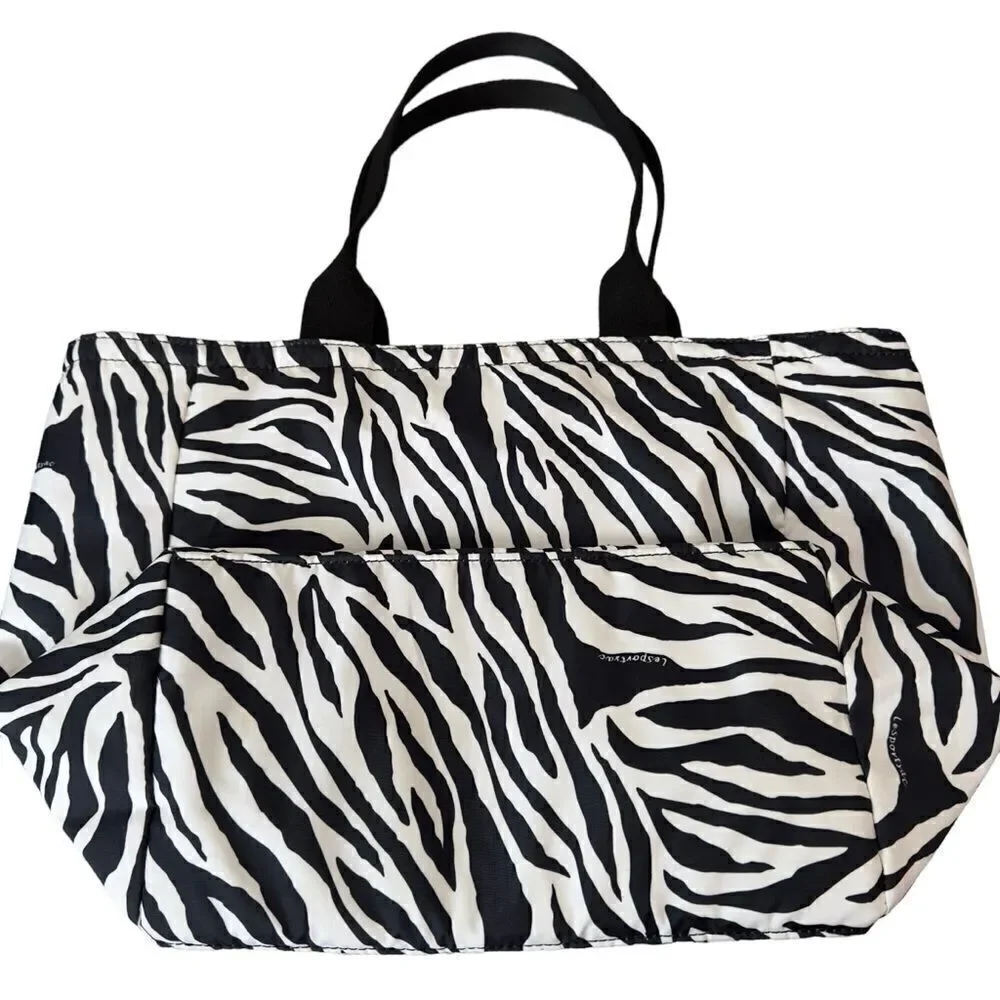 Le Sportsac Black & White Zebra Tote Bag - Picture 7 of 15